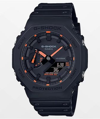 G-Shock GA2100-1A4 Black & Orange Digital & Analog Watch