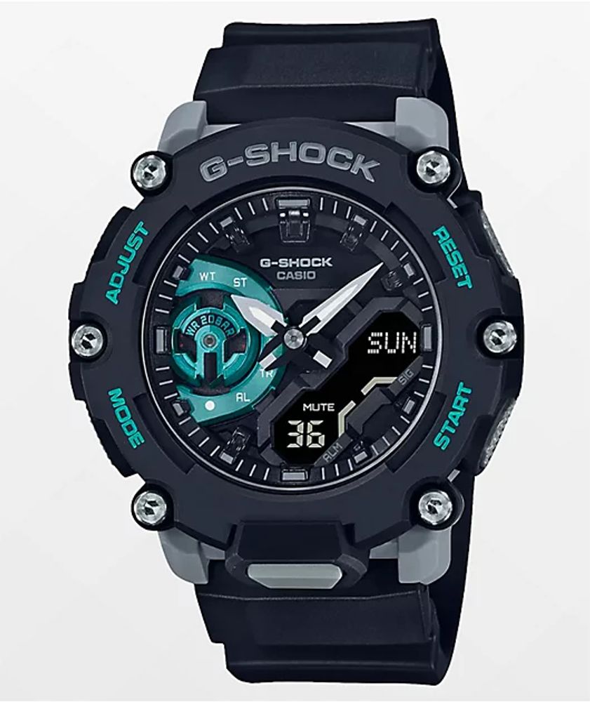 G-Shock GA2200M-1AC Black & Teal Digital & Analog Watch
