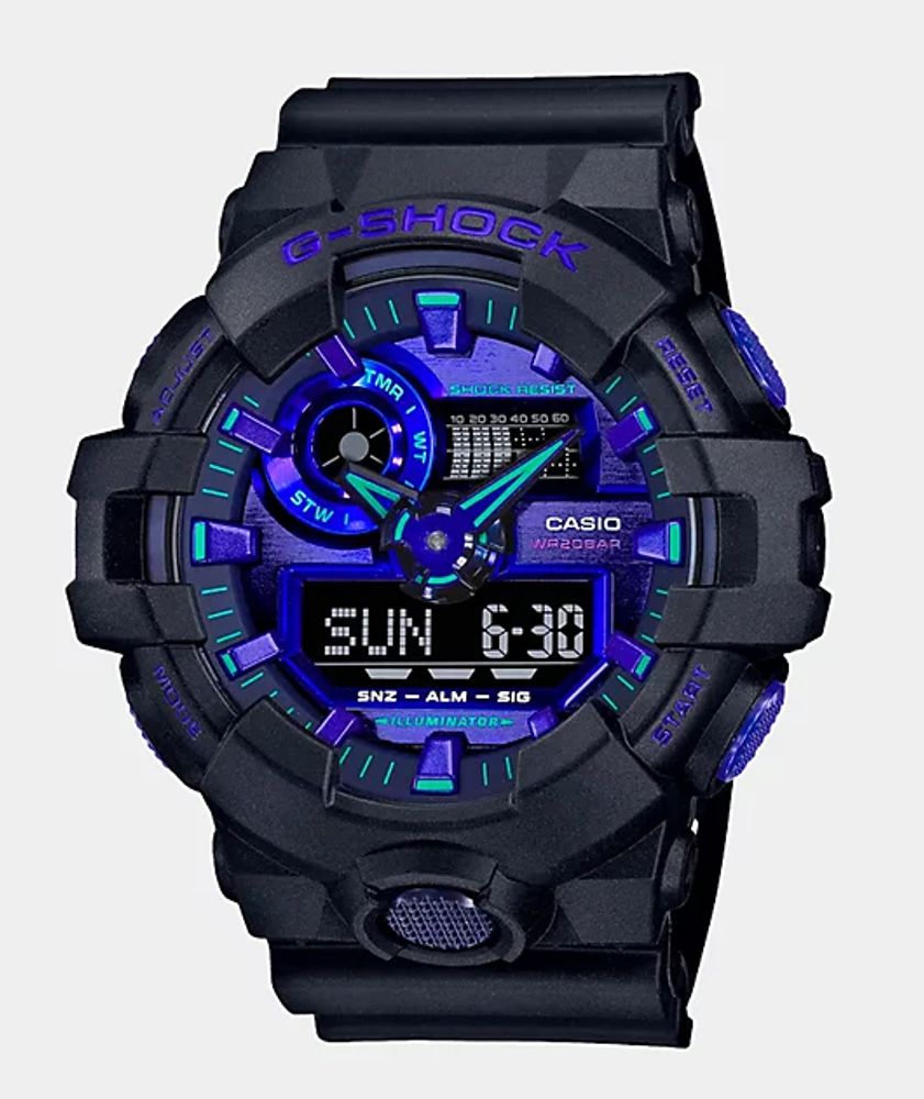 G-Shock GA700 Virtual World Black & Blue Analog & Digital Watch