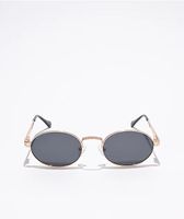 Glassy Zion Gold & Black Round Sunglasses