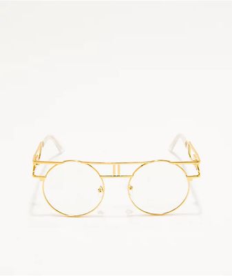 Gold & Clear Round Glasses