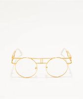 Gold & Clear Round Glasses