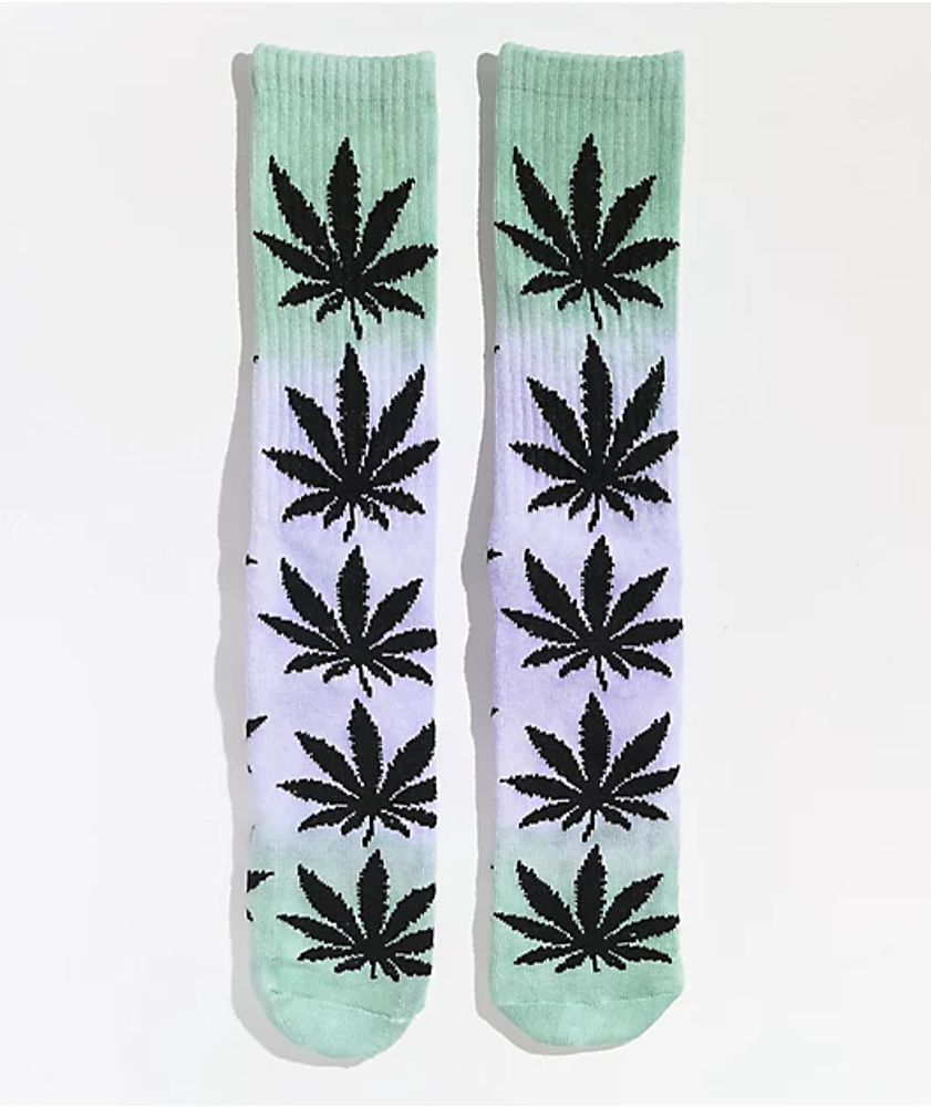 HUF Plantlife Green Tie Dye Crew Socks