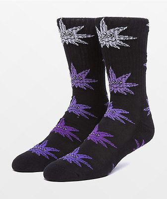 HUF Purple Life Black Crew Socks