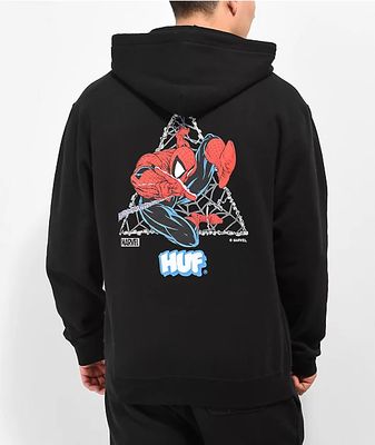 HUF x Spider-Man Thwip Triangle Black Hoodie