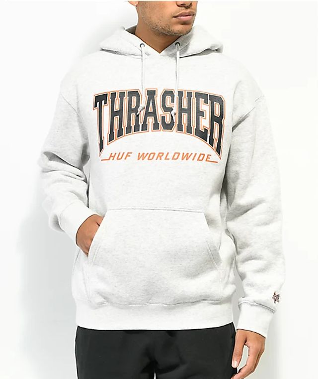 semester Definition Tidsserier HUF x THRASHER Bayview Heather Grey Hoodie | Vancouver Mall