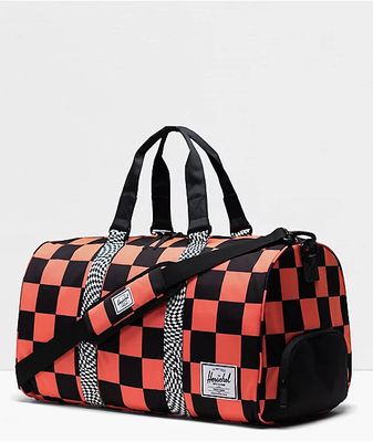 Herschel Novel Checker Clash Red & Black Duffle Bag