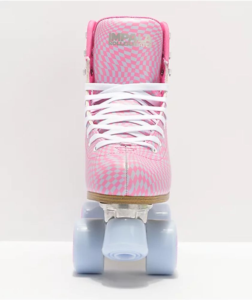 Impala Wavy Check Blue & Pink Roller Skates