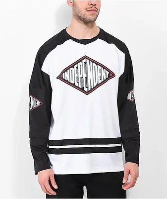 HUF Bronx Black & White Henley Mesh Baseball Jersey