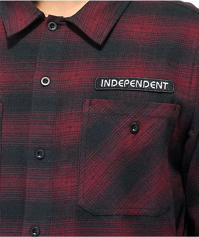 Montage Black, Grey & Red Plaid Flannel Shirt