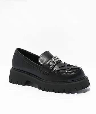 KOI Silent Dusk Black Platform Loafers