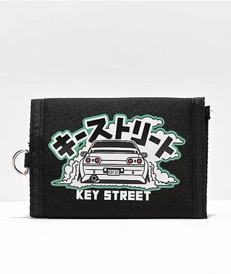 Key Street 89 Black Trifold Wallet