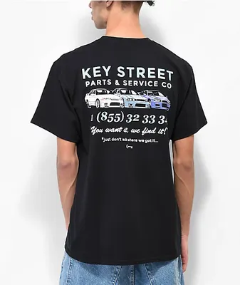 Key Street Parts & Service Black T-Shirt