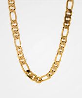 King Ice 10mm Figaro Gold Chain Necklace