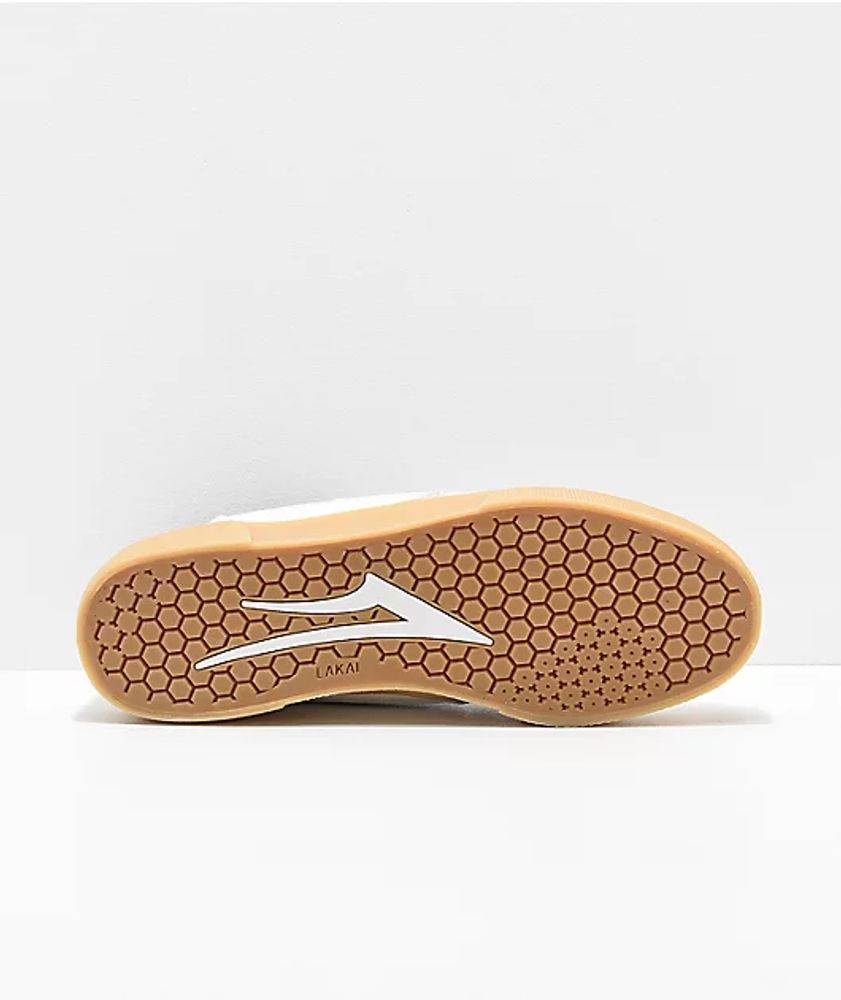 Lakai Cambridge White, Burgundy & Gum Skate Shoes