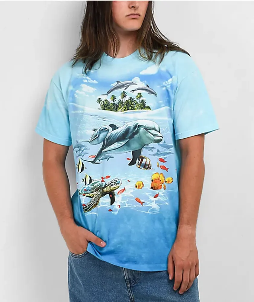 Liquid Blue Dolphin Domain Tie Dye T-Shirt