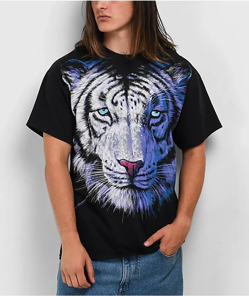 Liquid Blue Inc. Liquid Blue White Tiger Black T-Shirt