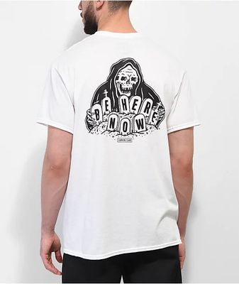 Lurking Class By Sketchy Tank Be Here Now White T-Shirt