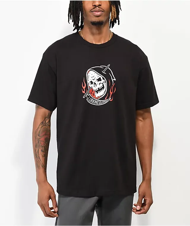 Lurking Class by Sketchy Tank Black & White Pinstripe Baseball Jersey