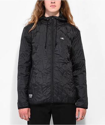 Lurking Class by Sketchy Tank Coffin Black Quilted Windbreaker Jacket