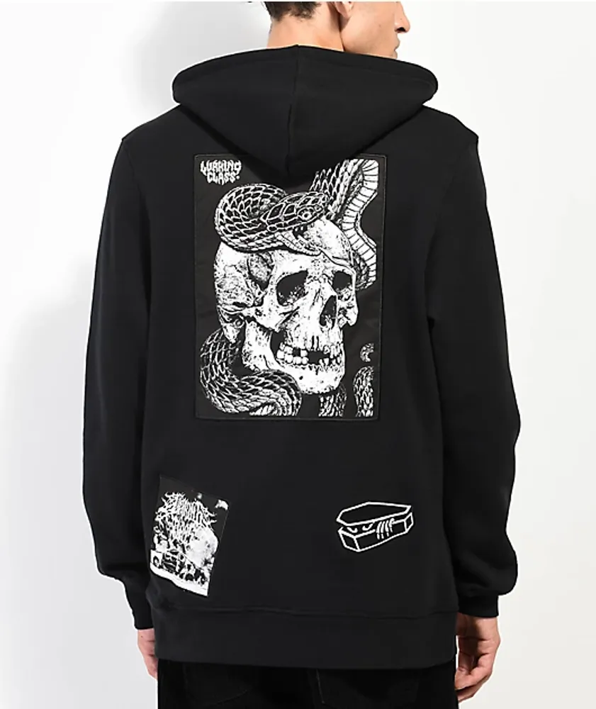 Lurking Class by Sketchy Tank Bat Layered Black Baseball Hoodie