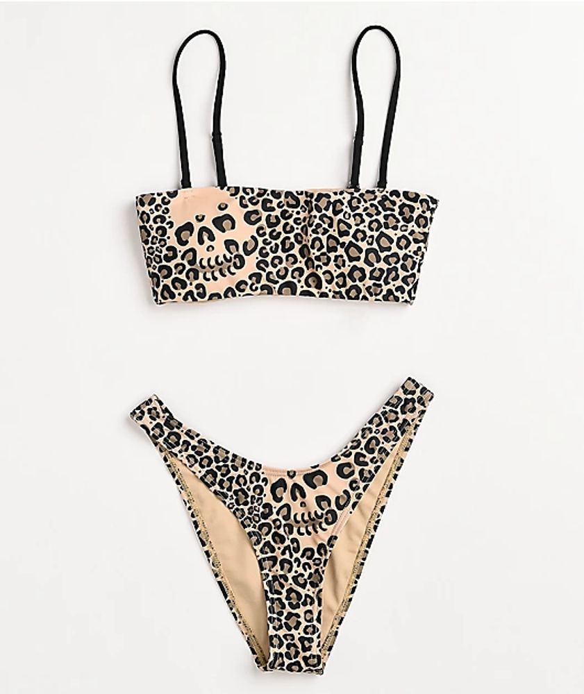 Lurking Class by Sketchy Tank Leopard Bandeau Bikini Top