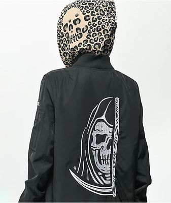 Lurking Class by Sketchy Tank Scythe Black Hooded Bomber Jacket
