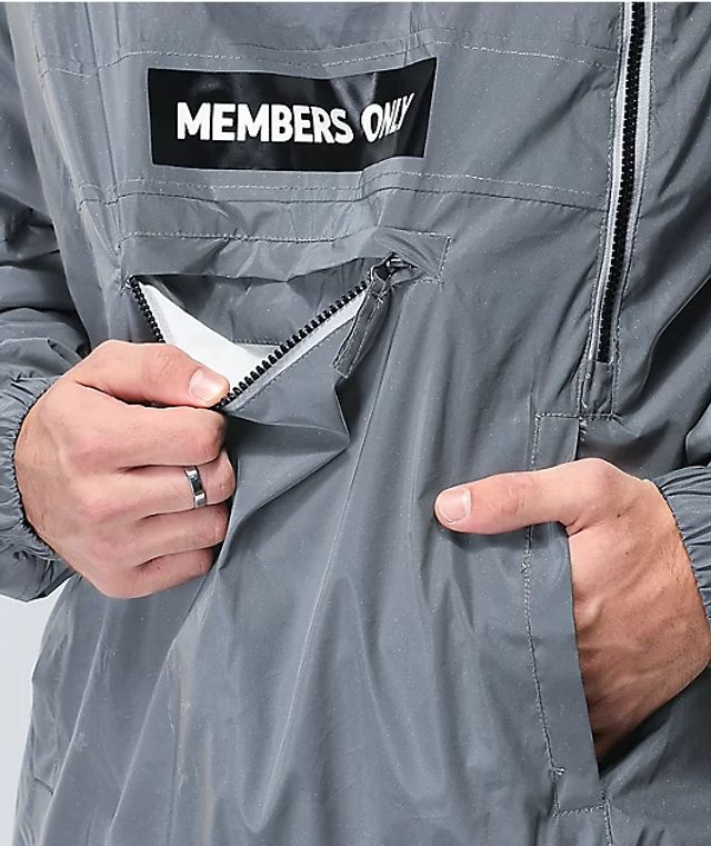 silver members only jacket