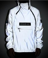 Members Only Space Suit Silver Reflective Pullover Jacket