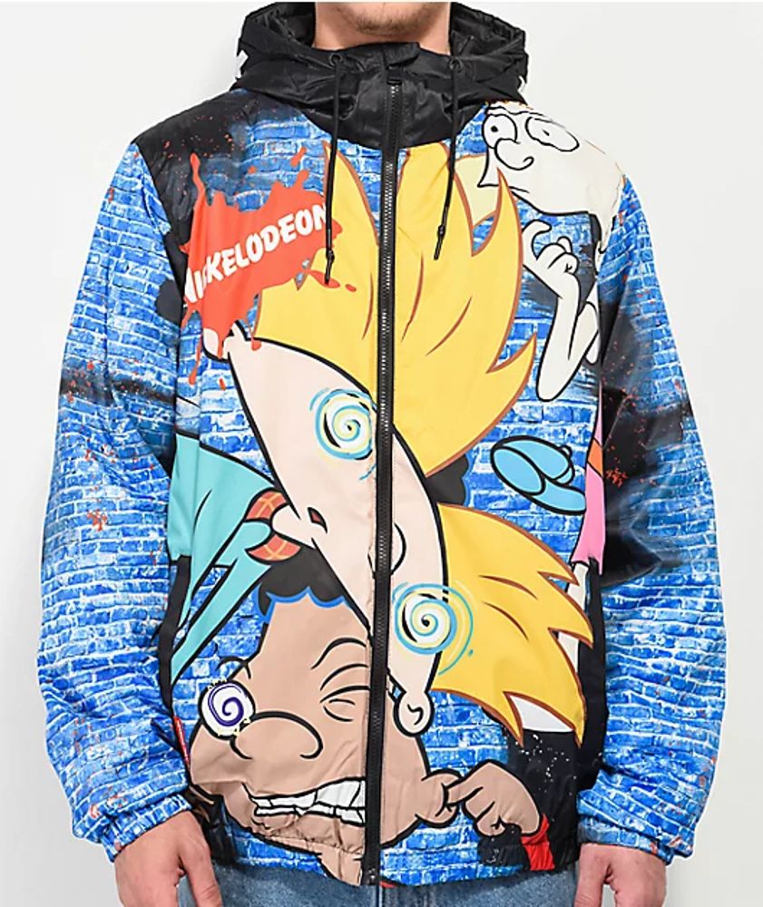 Members Only Men's Hey Arnold Windbreaker-White S, Size: Small