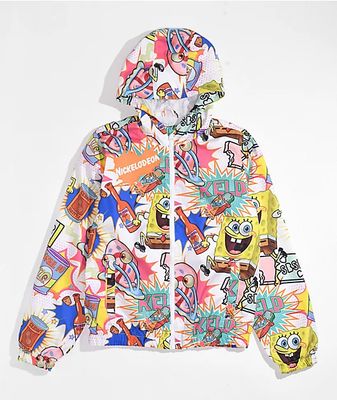 Members Only x Nickelodeon Kids Spongebob White Windbreaker Jacket