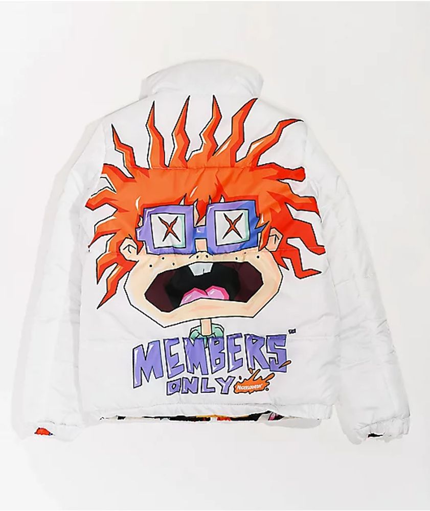 Members Only x Nickelodeon Rugrats Hi Shine White Puffer Jacket