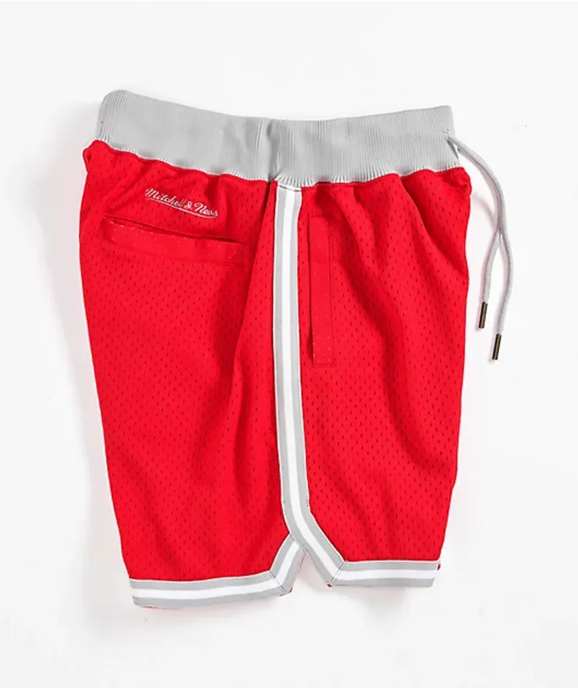 White & Red Game Day Mesh Shorts