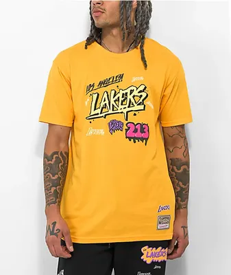 Mitchell & Ness x NBA Lakers Showtime 17x Black T-Shirt