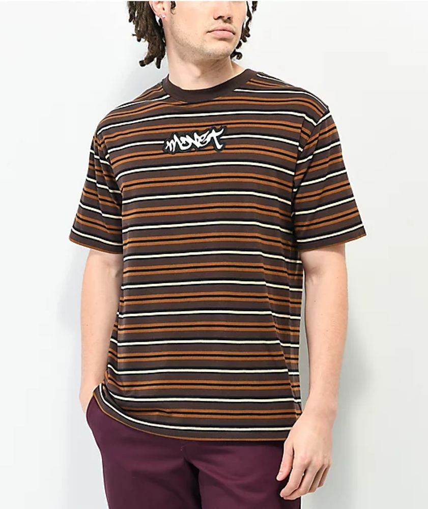 Monet Railway Brown & Black Stripe T-Shirt