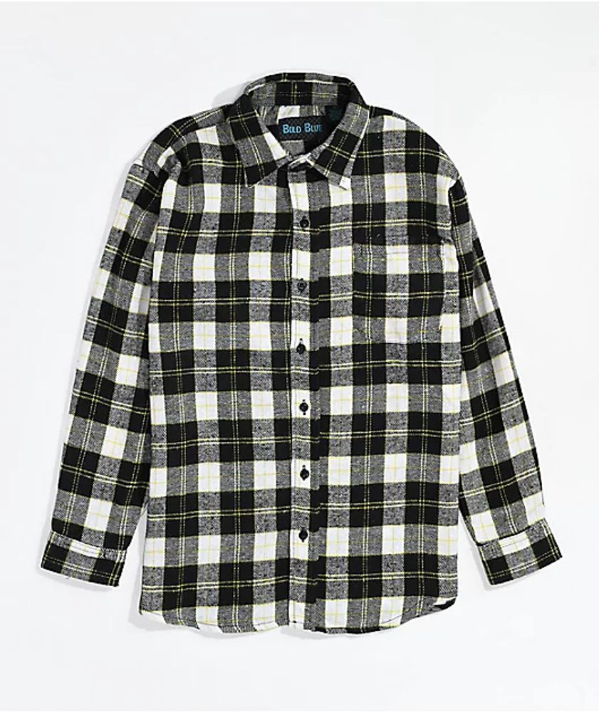 Montage Black, Grey & Red Plaid Flannel Shirt