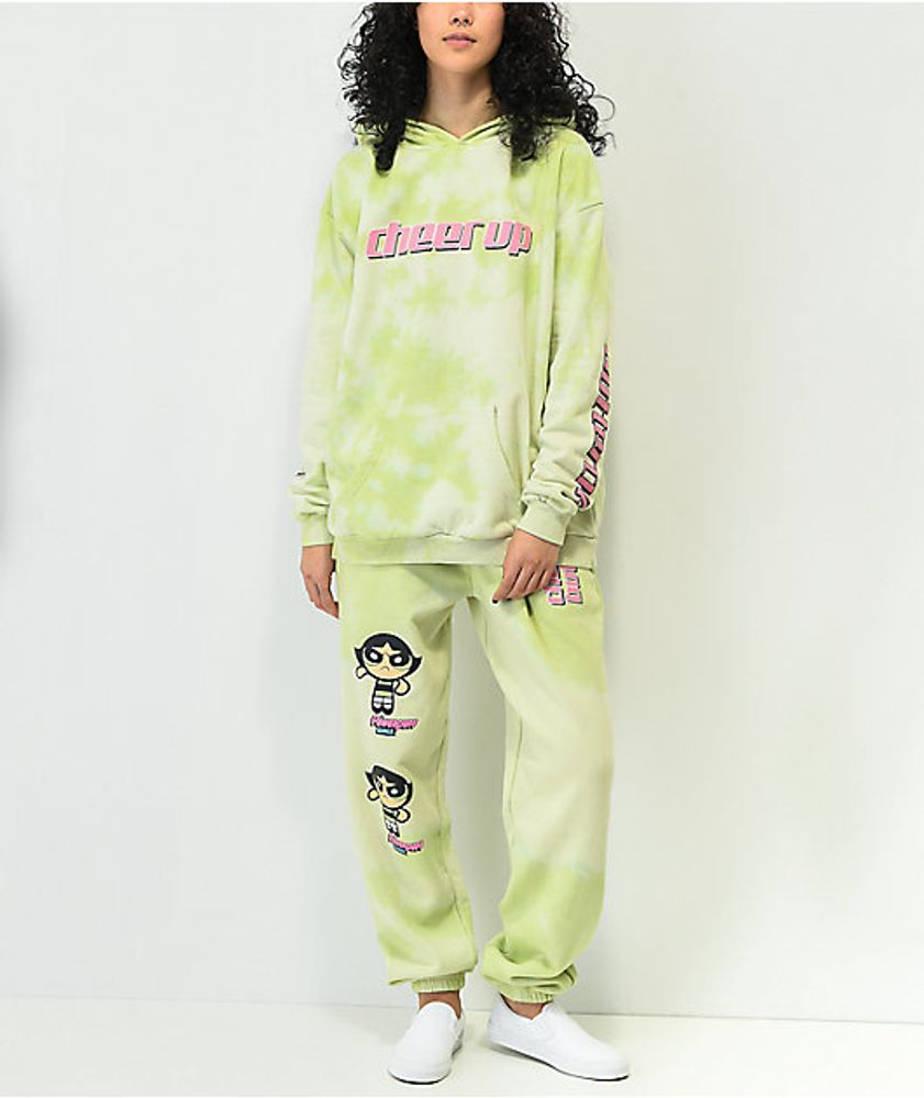 NGOrder x Powerpuff Girls Buttercup Green Tie Dye Jogger Sweatpants