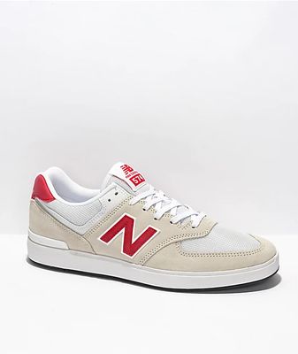 New Balance Numeric AM574 White, Red & Blue Skate Shoes