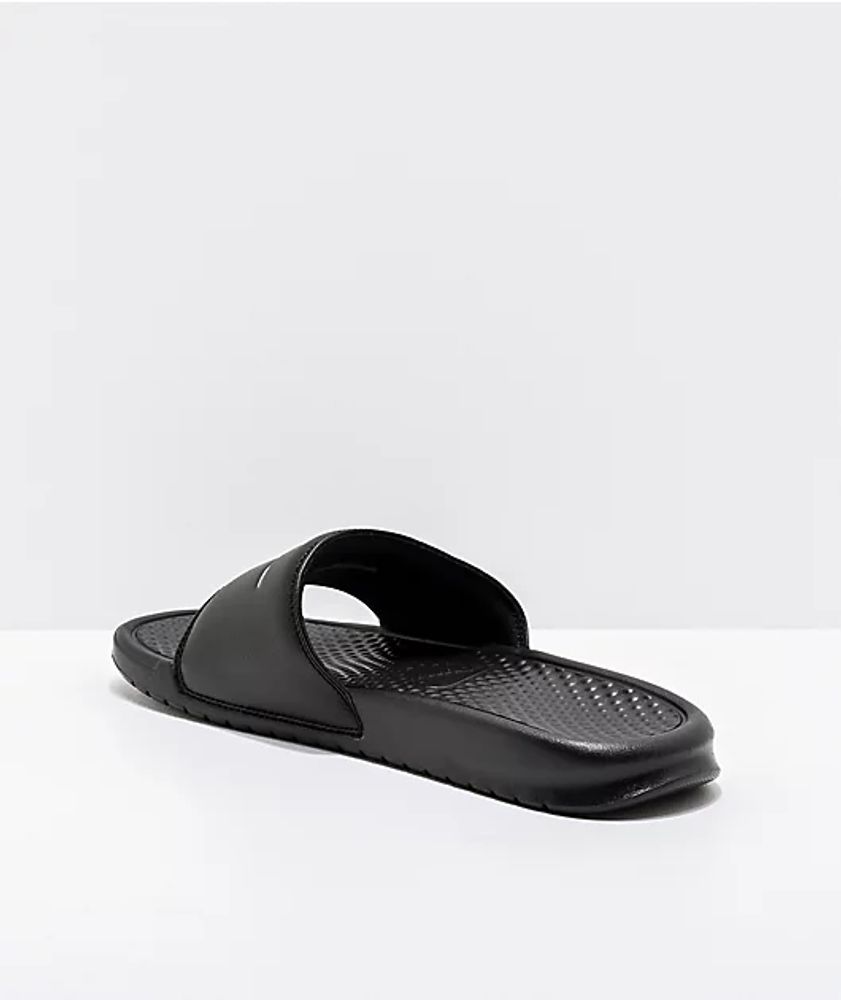 Nike Benassi White Logo Black Slide Sandals