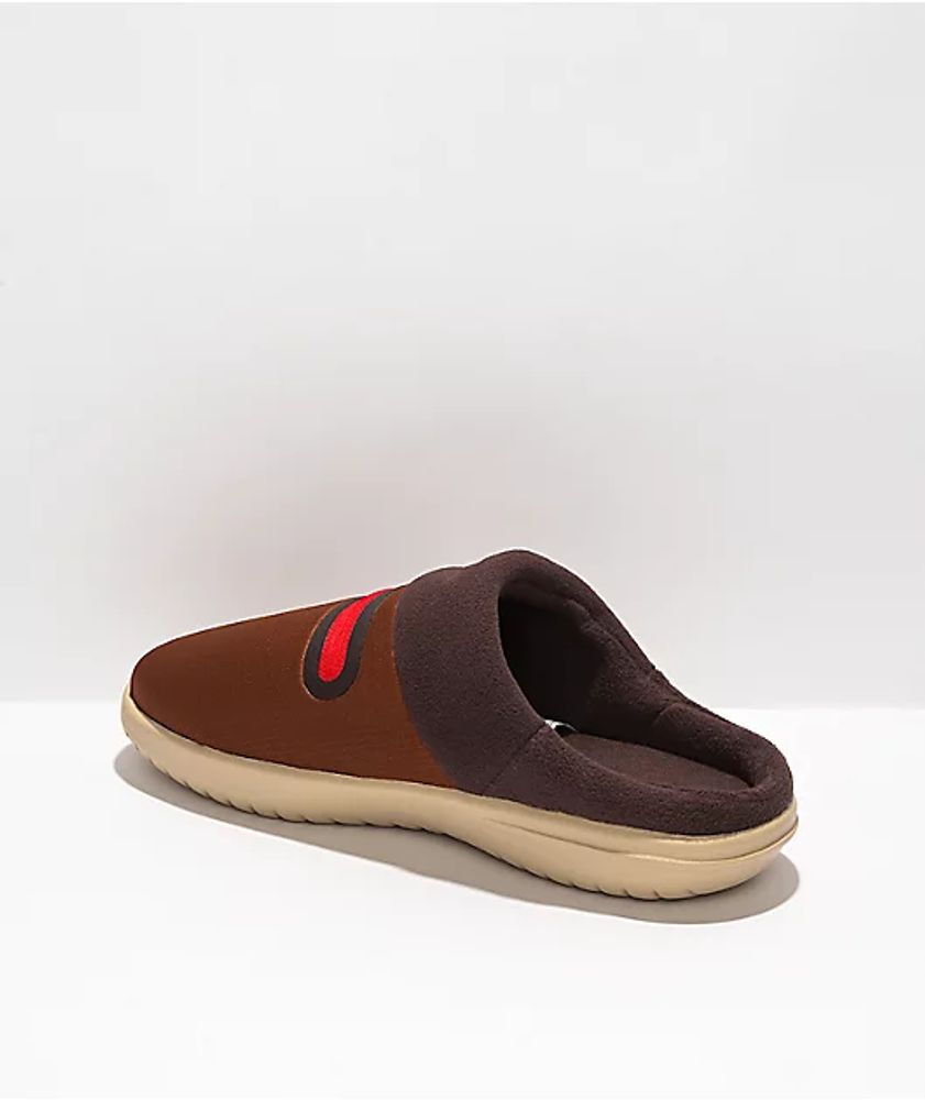 Nike Burrow Pecan Red & Brown Slippers