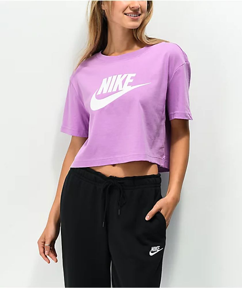 purple nike crop top