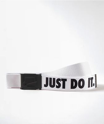 Nike Just Do It White Web Belt