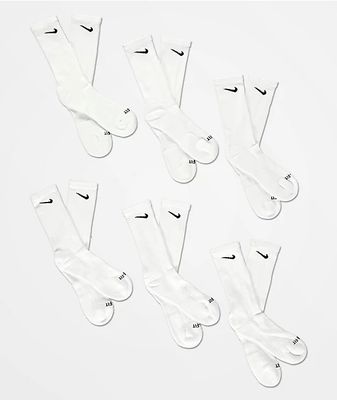 Nike SB Everyday Plus 6 Pack White Crew Socks