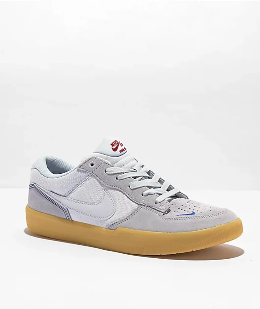 Nike SB Force 58 Premium Grey, Blue & Gum Skate Shoes | Bayshore Shopping
