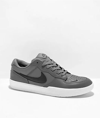 Nike SB Force 58 Premium Leather Grey, Black & White Skate Shoes