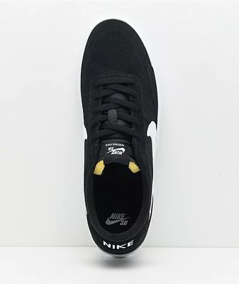 Nike SB Heritage Vulc Black & White Skate Shoes