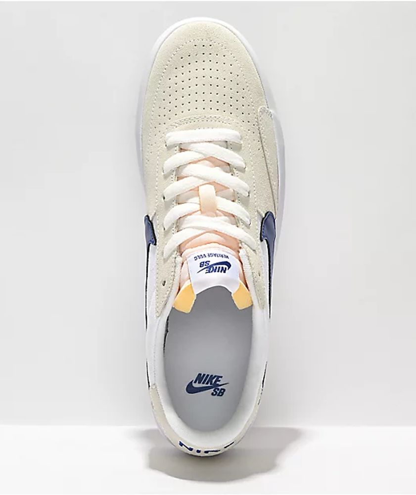 Nike SB Heritage Vulc White & Deep Royal Skate Shoes