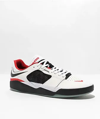 Nike SB Ishod Premium White, Black, Red & Clear Skate Shoes