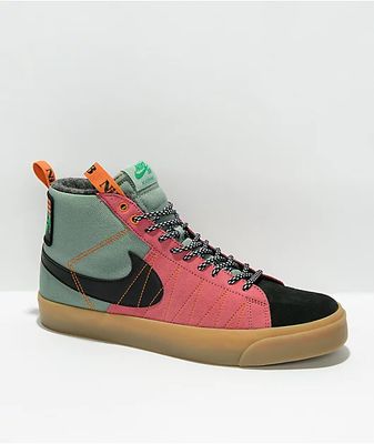 Nike SB Zoom Blazer Mid Premium Smoke & Pink Skate Shoes