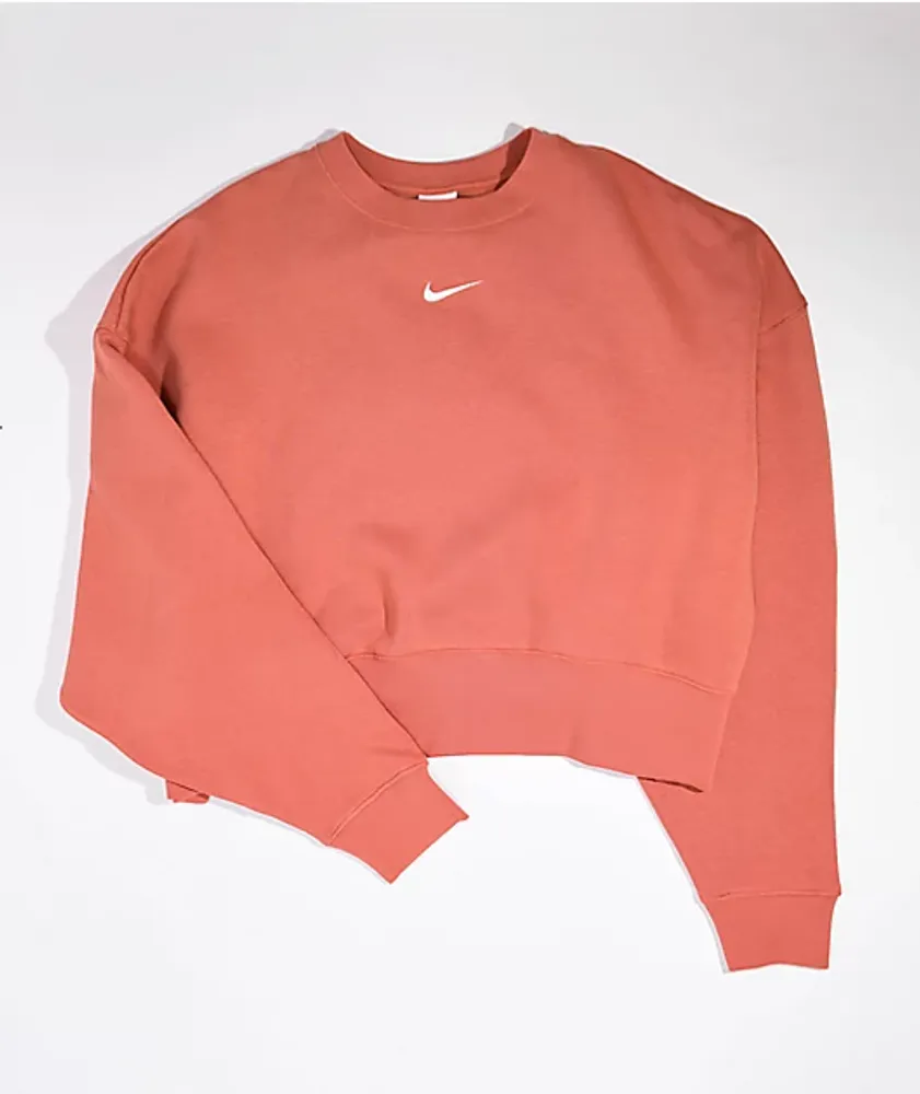 Nike Sportswear Essential Orange Crop Crewneck Sweatshirt